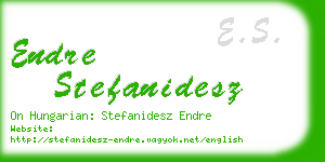 endre stefanidesz business card